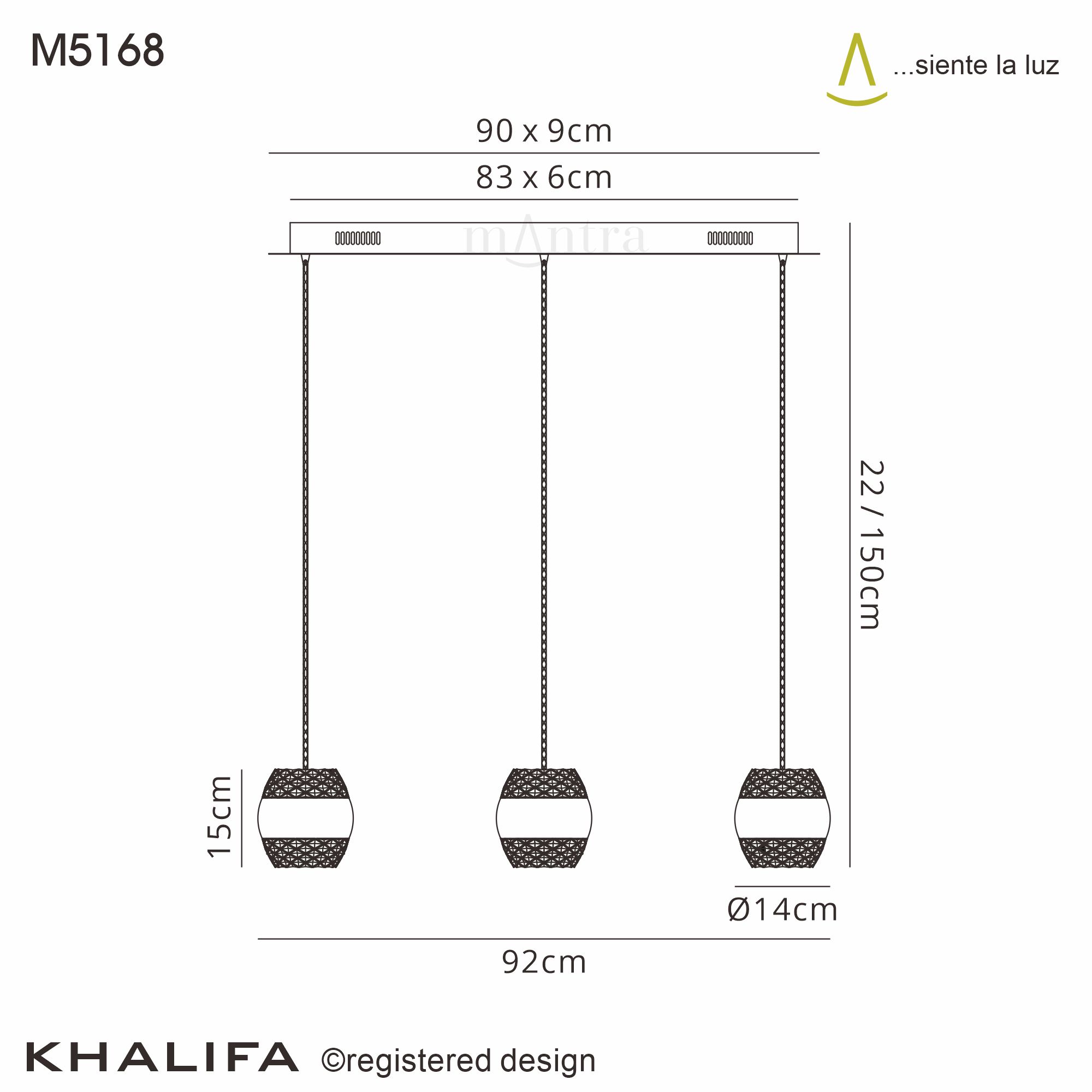 M5168  Khalifa 18W LED Pendant Light